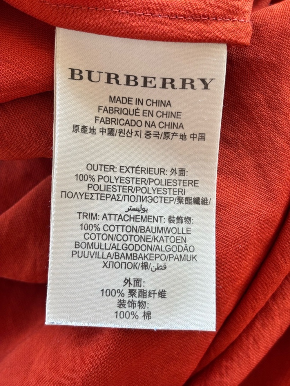 Burberry Burnt Orange Sleeveless Shirt Dress | Snap Button Mini, Pockets - Picture 8 of 9